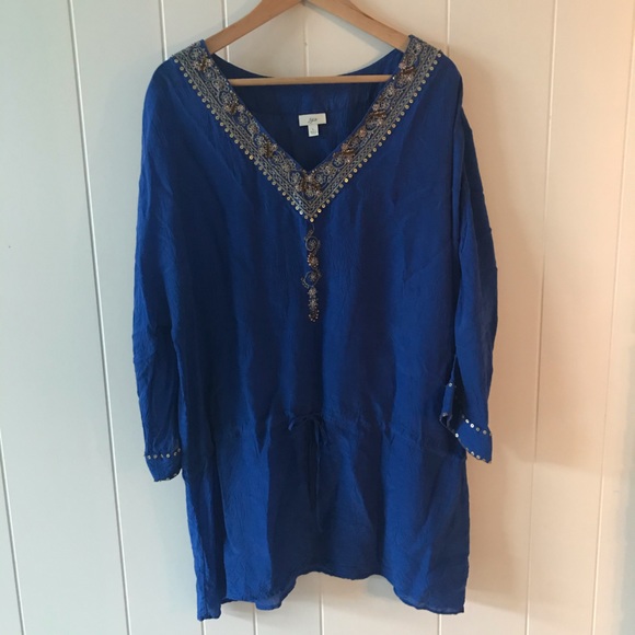 J. Jill Tops - J. Jill Sequined Tunic With Drawstring Waist